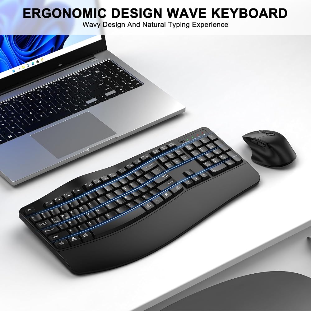 ULSOU Ergonomic Keyboard and Mouse Combo